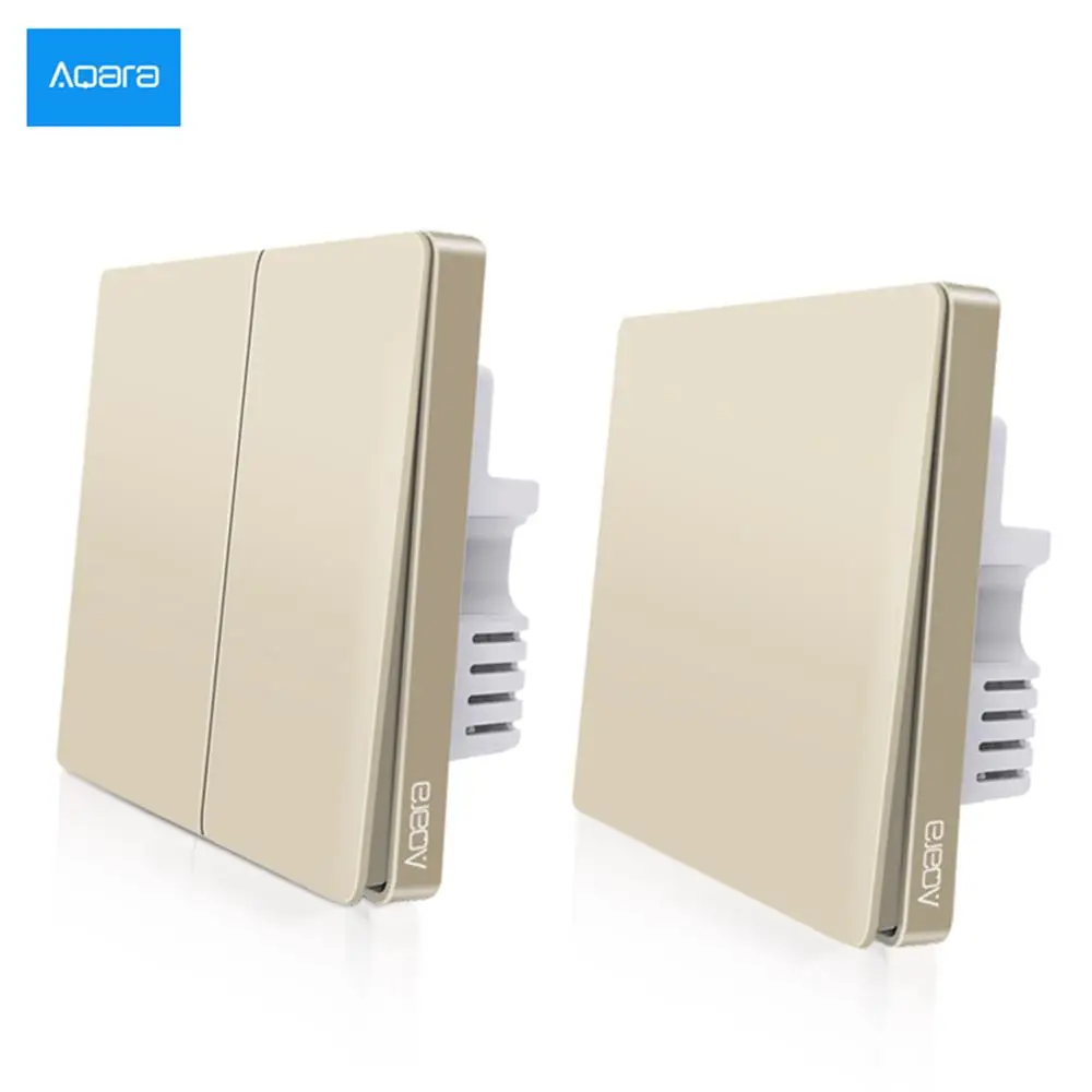 

HOT 2019 Xiaomi Mijia Aqara Wall Switch Zigbee Smart Remote Control Switch With Zero Line Version 2 Colors Grey Gold In Stock