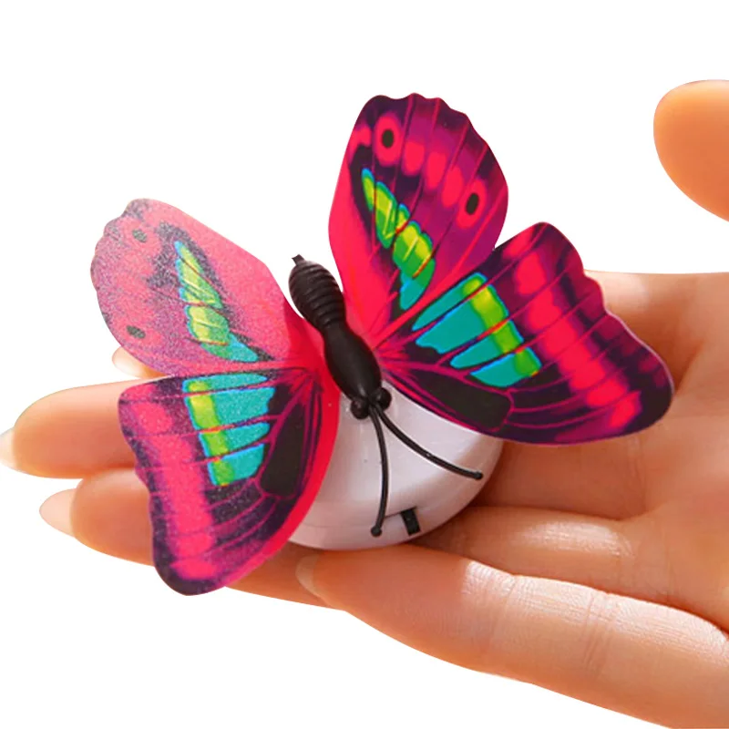 

5pcs colorful LED romantic butterfly night light stickers decorative items party wedding supplies luminaria lamp