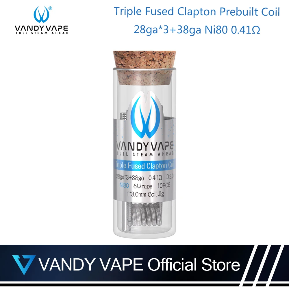 10 шт. Vandyvape Тройная Плавленая катушка Clapton 0.41ohm Ni80 провод аксессуары для импульса X