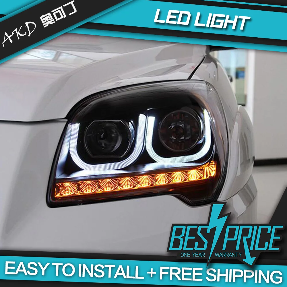 

AKD tuning cars Headlight for KIA Sportage 2007-2013 Headlight LED DRL Hid Bi Xenon beam Signal light angel eyes