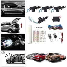 Car Central Door Lock Remote Keyless Entry System Conversion With 4 Actuators 2 Remote Controllers For 2/3/4 Doors Car