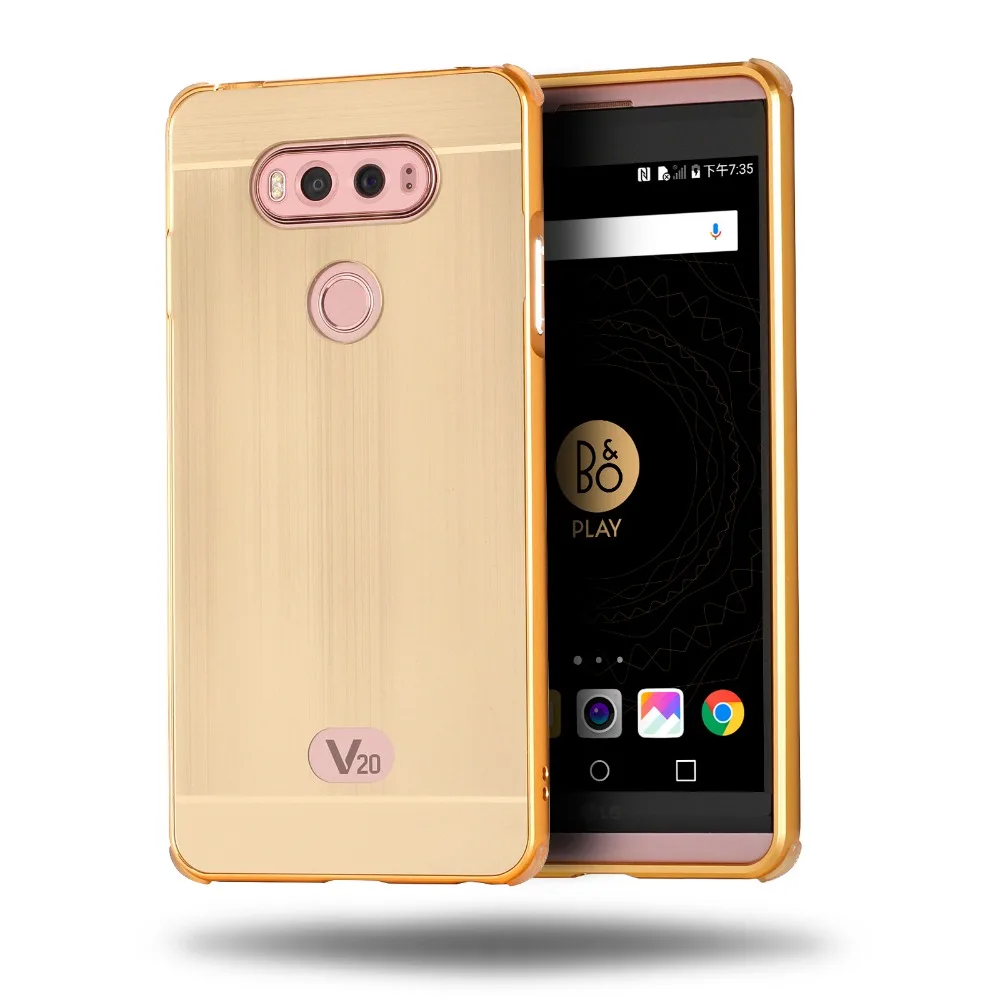 Для LG V10 V20 V30 чехол металлический алюминиевый бампер матовый ПК задняя крышка Жесткий противоударный чехол для телефона для LG V20 2 в 1 покрытие Капа