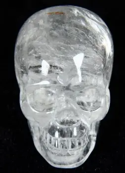 

xd j00671 QUARTZ ROCK Carved Skull, Realistic, Crystal Healing