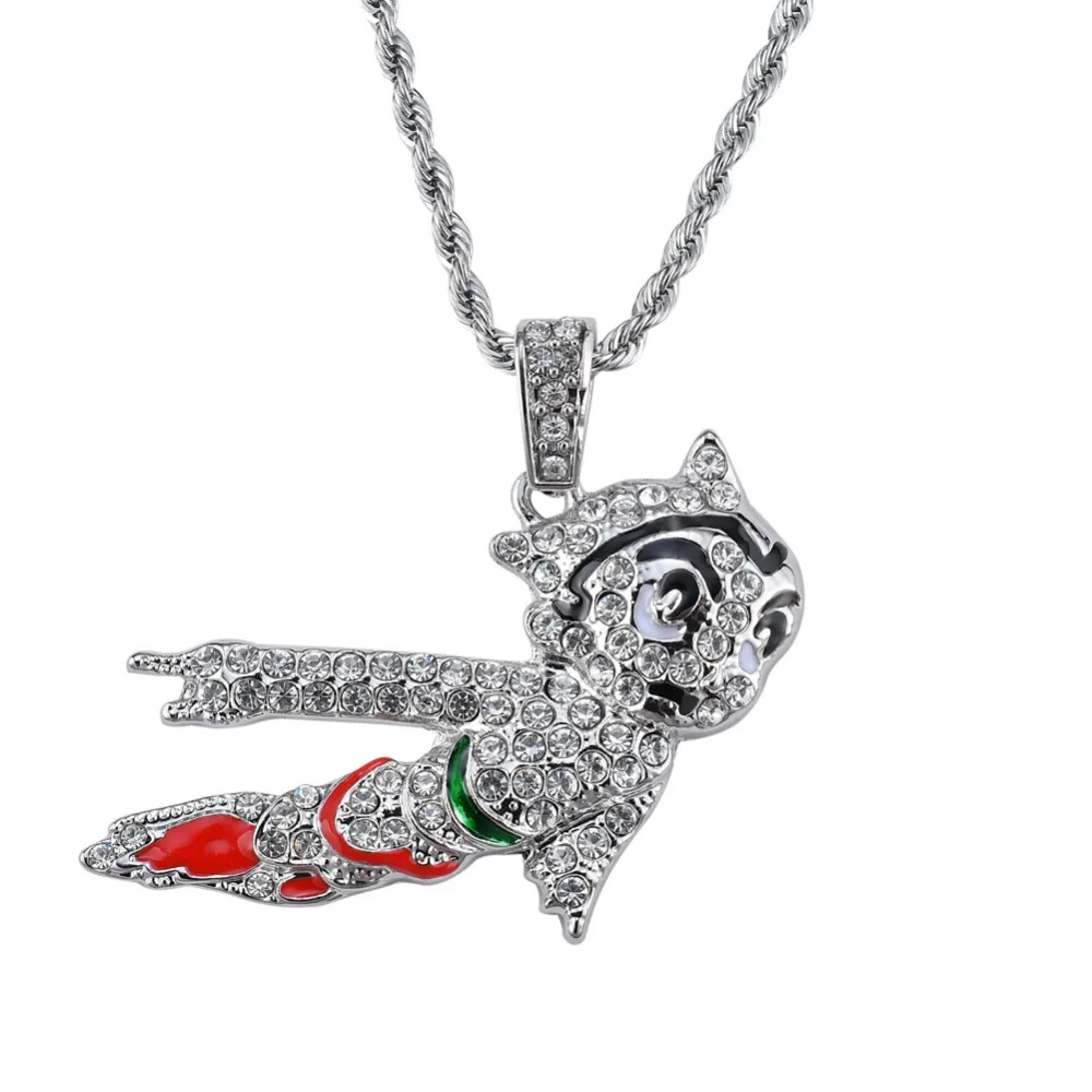 Распродажа 26 стилей BLING хип хоп кристалл кулон ожерелье ювелирные изделия для мужчин ICED OUT N01
