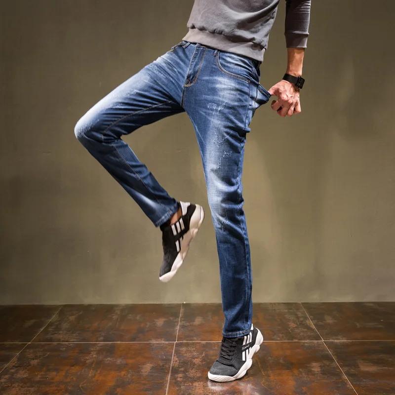 Men Jeans 2018 New Pants Men Jeans Fashion Straight Slim Casual Jeans Men Pants Plus Size Cotton Jeans Pants Men Hot Sale