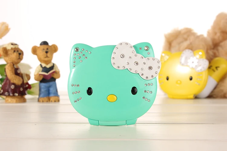 Hello Kitty флип Прекрасный милый мини мультфильм мобильный телефон для детей девочек дозвона вибрации низкого излучения