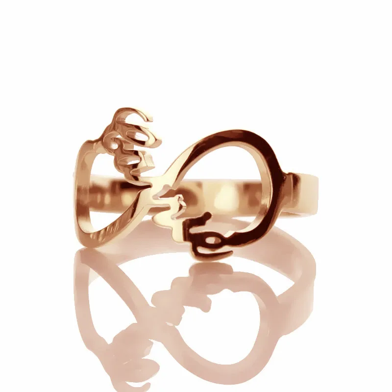 

AILIN Freeshipping--Carrie Style Infinity Name Ring Personalized Silver Name Ring with Infinity Symbol Ring