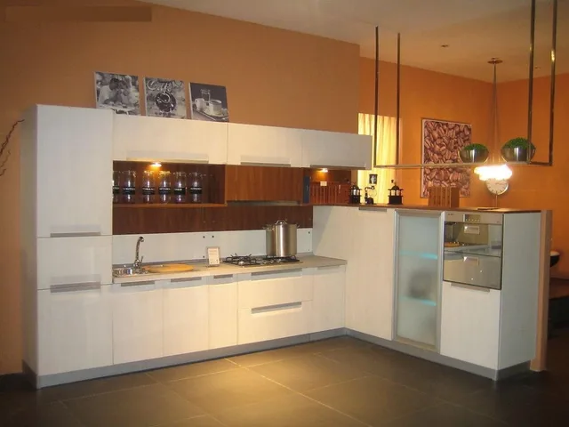 E1 moderno en forma de L del gabinete de cocina del gabinete de cocina