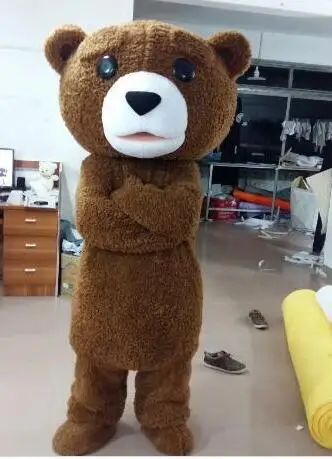 

hot sale tedy Bear Mascot costume adult fur teddy bear Party mascot costume free shipping