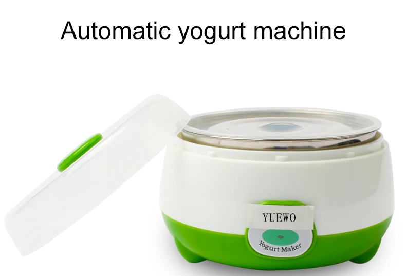 YUEWO автоматический Электрический йогурт 0.8L нержавеющая сталь облицовка контейнер Natto рисовое вино ферментер DIY Leben Йогуртница