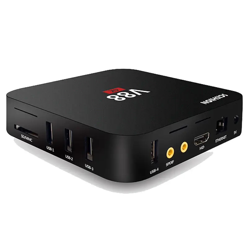 Приставка Смарт ТВ V88 4K Android 6 0 Rockchip 3229 1 ГБ/8 ГБ 4 USB 2 4G Wi Fi четырехъядерный процессор