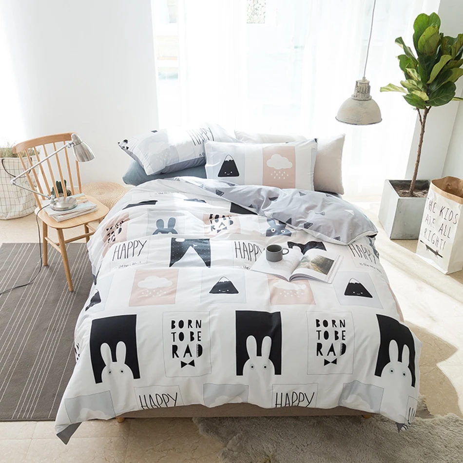 Rabbit Duvet Cover Set Twin Queen King Size Bedding Sets 100 Cotton