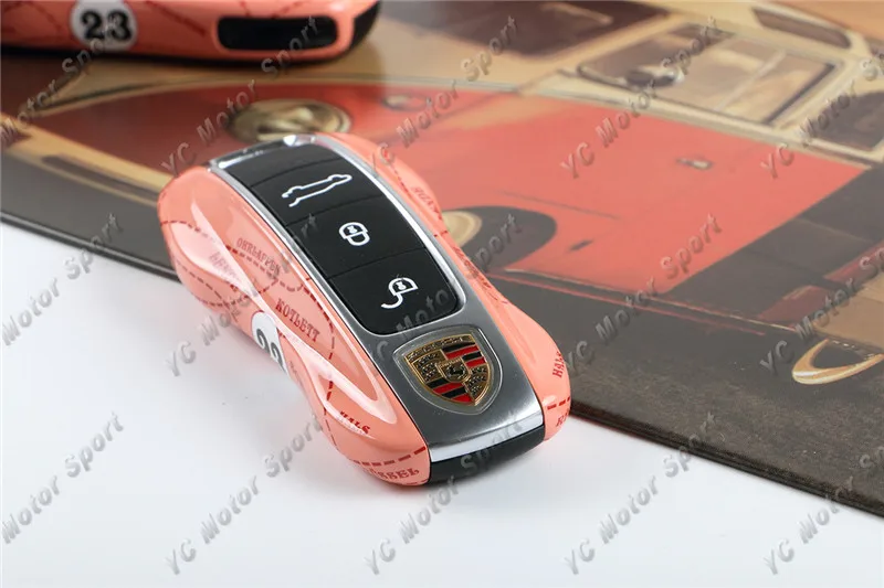 YCMOTORSPORT розовый чехол для свинки ключа подходит Porsche Cayenne Panamera 971 9YA новые модели 2