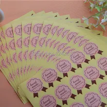 Розовый галстук-бабочка ручной работы вкусный и свежие печенья пищевой упаковки украшения Печать наклеек, упаковка стикер