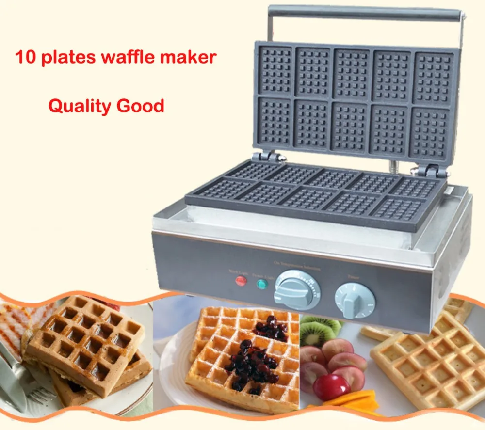 high quality 220v electric waffle maker 10 plates double sponge bob
