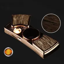 Вибрато фон с изображением коричневого деревянного зерна фиджет-Спиннер ветрозащищенная Зажигалка EDC гироскоп для пальцев Перезаряжаемые, игрушка для снятия стресса в подарок ко Дню Святого Валентина