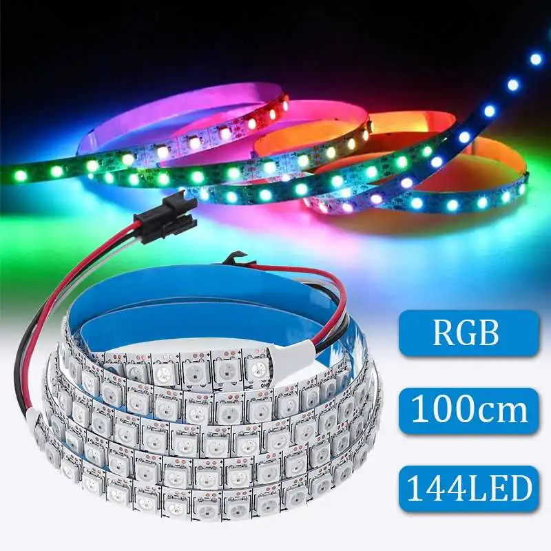 Mising DC 5 В WS2812 2812B IC 5050 RGB полоса Адресуемая 144 светодиодный s/m светодиодный пиксели полоса 1 IC контроль 1 светодиодный луч IP33 Светодиодная лента