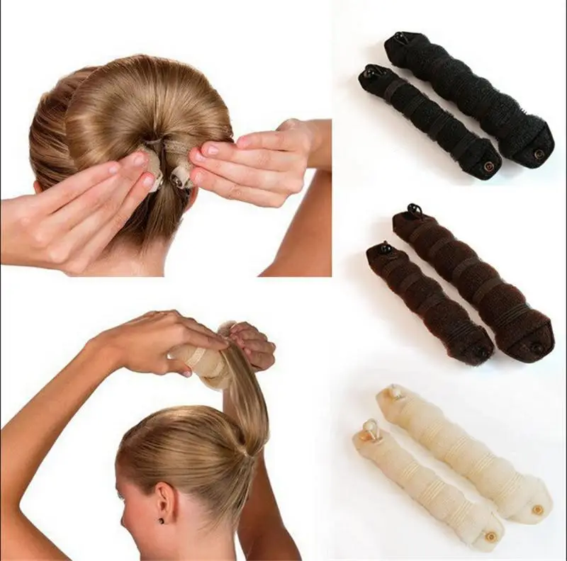 2PCS Magic Hair Twist Tool Bun Maker Foam French Braider Woman Hair Accessories Hair Styling Tools Sponge Hair Braiding Tools