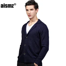 Aismz модный свитер Мужская одежда Pull Homme Sueter Hombre для мужчин, осень, зима тонкий свитер кардиган мужской свитер вязанный