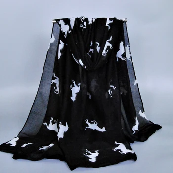 

2015 new design printe animal horse viscose shawls voile cotton pashmina spring popular long scarves/scarf 8 color