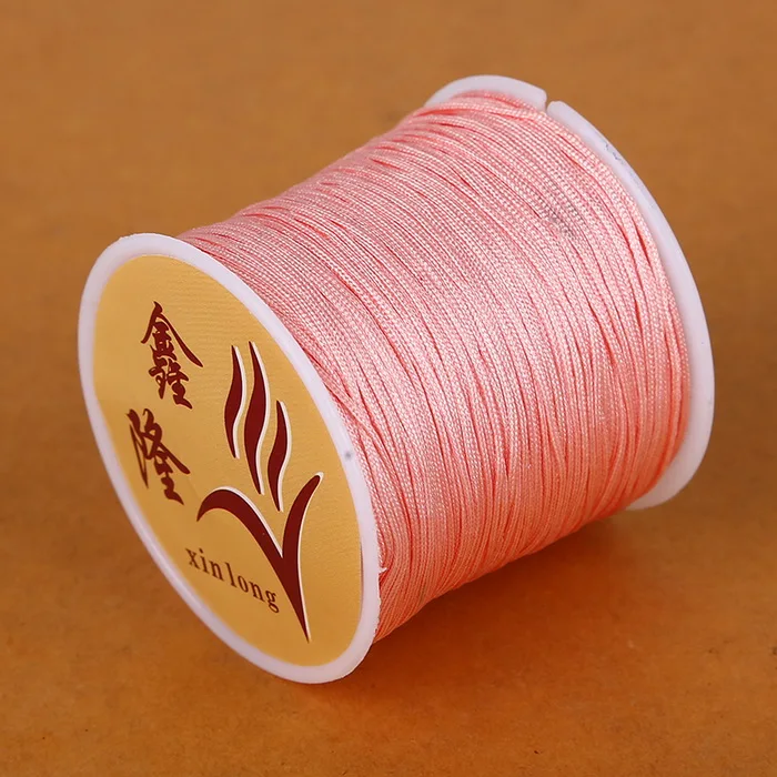 23 Цвета 50 м атласный нейлоновый китайский узел шнур макраме браслет плетеный шнур DIY кисточки вышивка бисером нить ювелирных изделий - Цвет: Orange Red