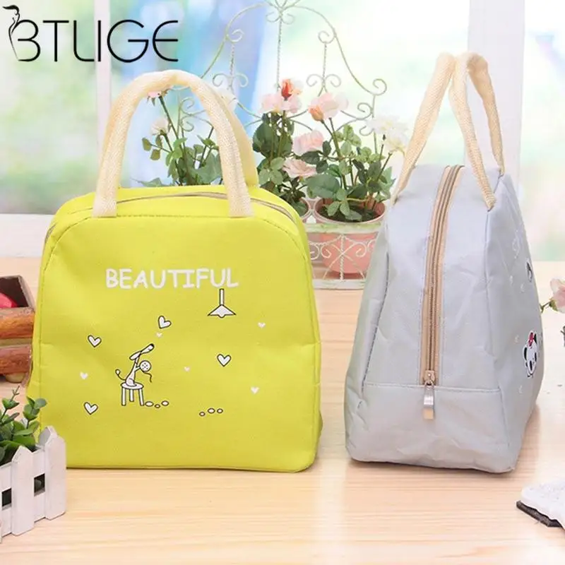 

Cute Cartoon Portable Insulated Canvas lunch Bag Thermal Food Picnic Lunch Bags for Women kids Men Cooler Lunch Box Bag Tote