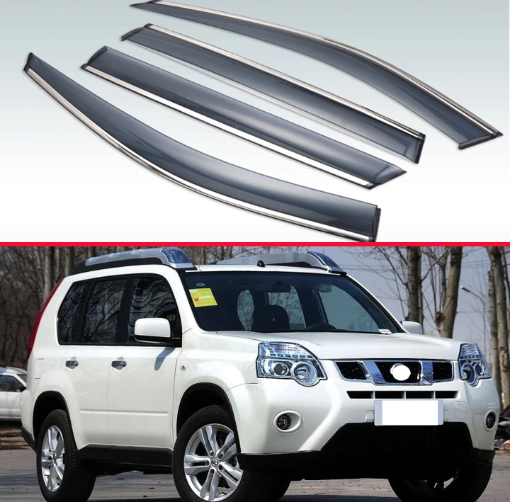 Для Nissan X-Trail 2008 2009 2010 2011 2012 2013 Пластик внешний козырек вентиляционные шторы окна Защита от солнца Дождь гвардии дефлектор