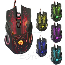 Профессиональный 5500 Точек на дюйм Проводная Мышь 6 кнопок USB оптическая Подсветка мыши для компьютера ноутбука Высокое качество торговли цена