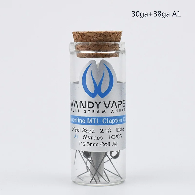 10 шт./20 шт. Vandy vape Сверхтонкий MTL плавленый Clapton Предварительно Построенная катушка KA1 SS316 Ni80 для большинства Vaper RDA RTA Танк Atoziter - Цвет: 30ga 38ga A1