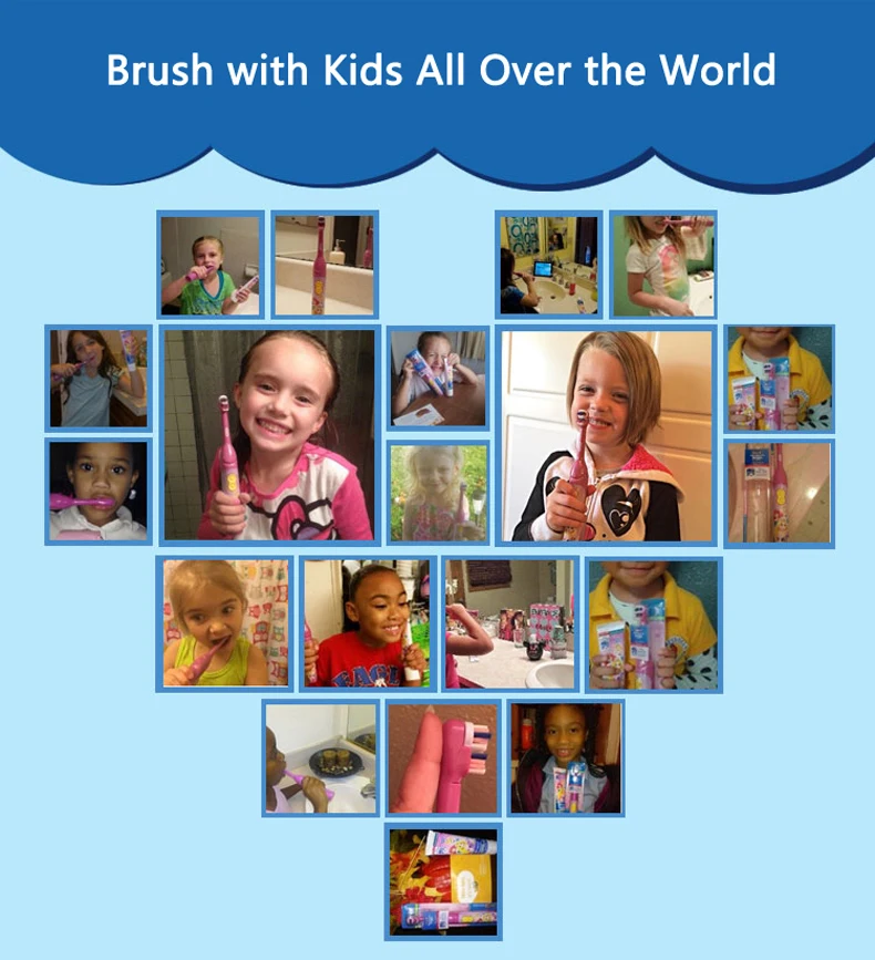 OralB электрической Зубная щётка для детей десен вращения жизнеспособность мультфильм полостью рта мягкая зубная щетка для детей Батарея