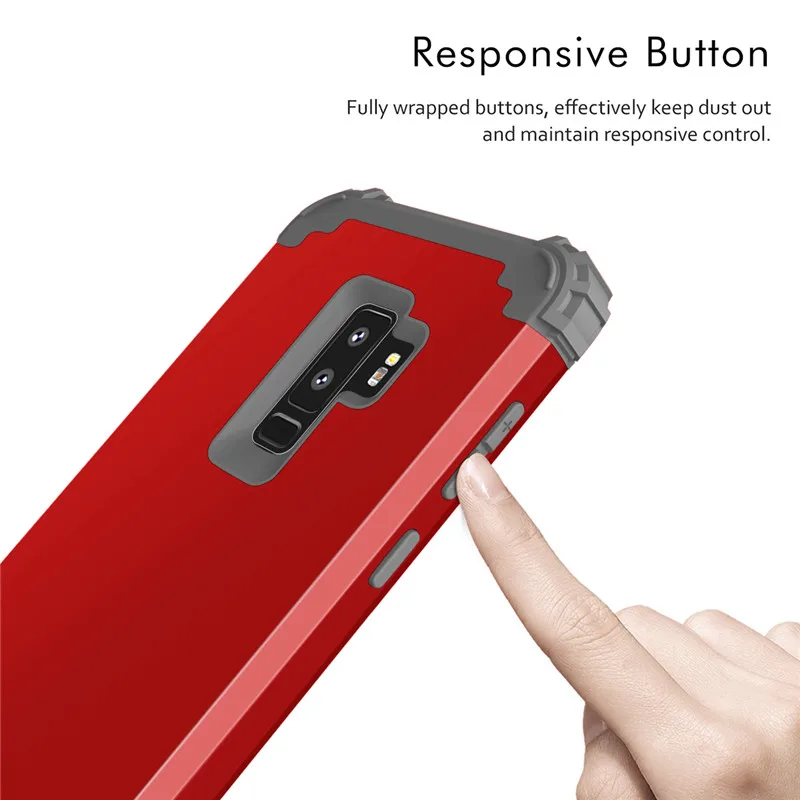 

Half-wrapped Silica gel+PC 3 in 1 Anti-drop Mobile Cover Phone flat case For Samsung Galaxy note9/S9/S9plus/note8/S8/S8plus/S10