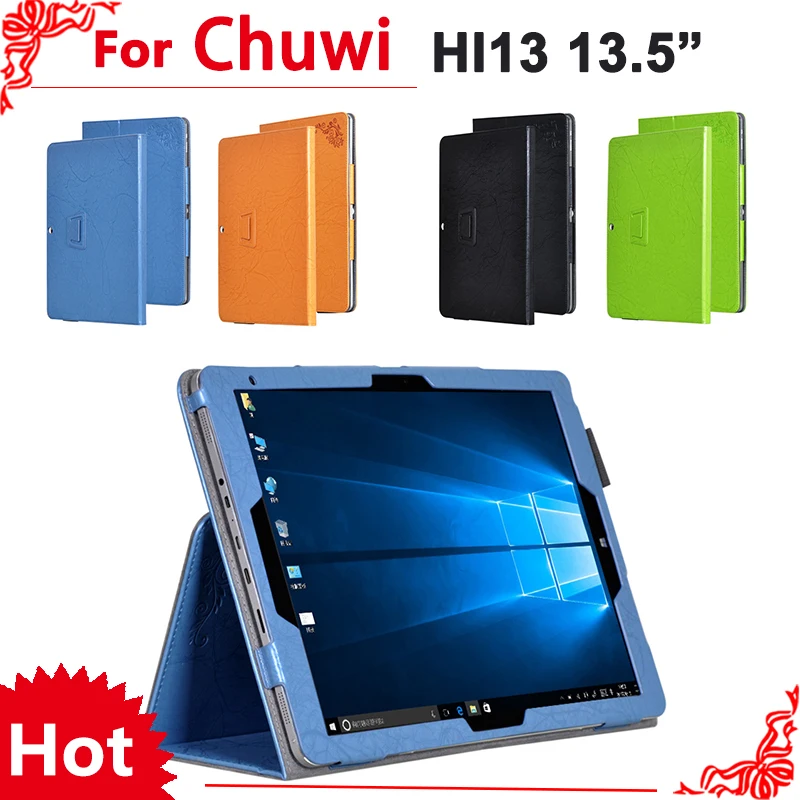 

high quality Print PU Leather Protective Folding Folio Case for CHUWI Hi13 for 13.5'' Tablet PC Cover Case + Free 2 gifts