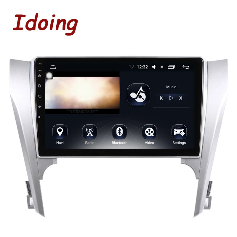 Sale Idoing 10.2" Car Android 8.0 Radio Multimedia Player 4G+64G Octa Core Fit Toyota Camry 2012-2014 2.5D IPS Screen GPS Navigation 2