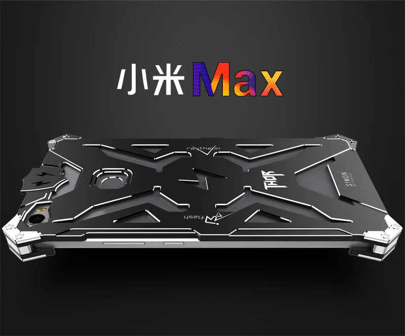 for Xiaomi MAX case Original Design Armor Heavy Dust Metal Aluminum THOR IRONMAN protect phone shell