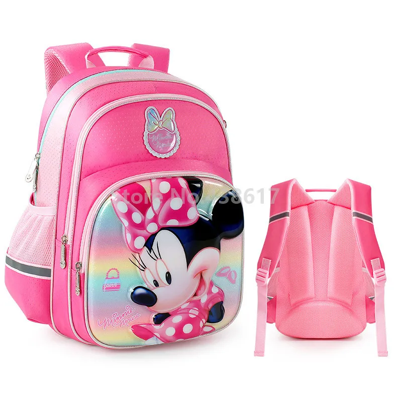 Рюкзак для девочек с 3D радугой и Минни, школьная сумка для детей, школьные сумки для начальной школы