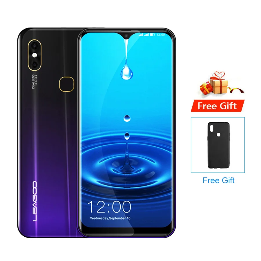 LEAGOO M13, Android 9,0, 19:9, 6,1 дюймов, 4 Гб ОЗУ, 32 Гб ПЗУ, четырехъядерный процессор MT6761, отпечаток пальца, распознавание лица, 4G, мобильный телефон с каплями воды - Цвет: Phantom Purple