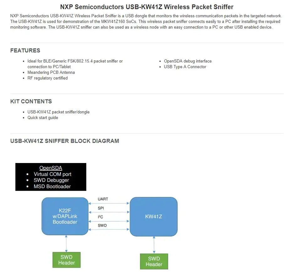 USB-KW41Z INFO