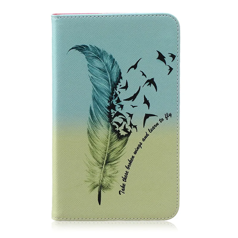 Butterfly Owl Cartoon PU Leather Flip Stand Cover Cases For Samsung Galaxy Tab 4 7.0 T230 T231 T235 Tablet Cover Case Fundas