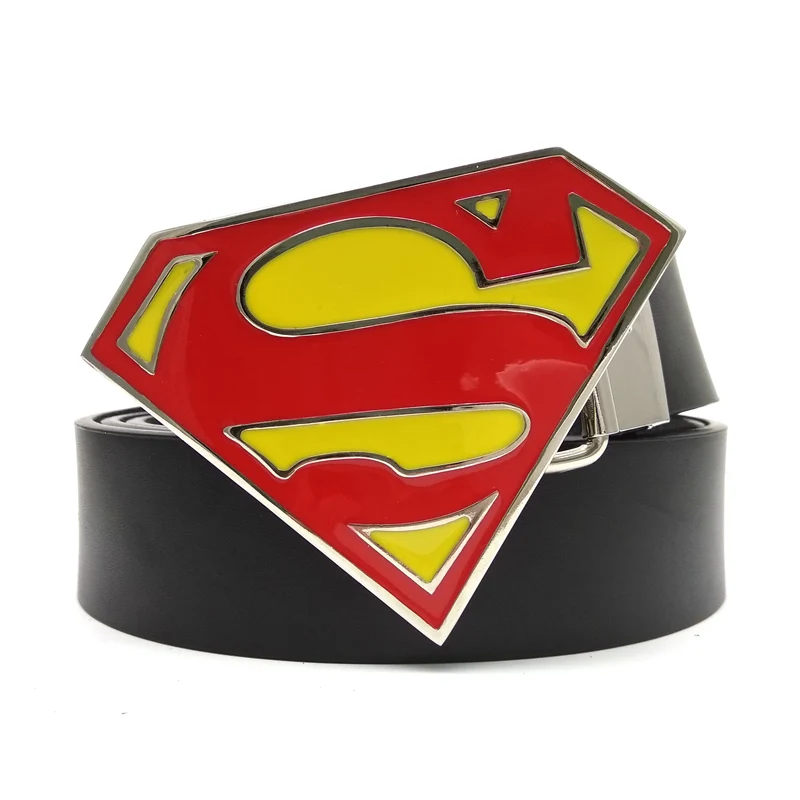 Fashion Superman Belt Superhero Belt Buckle Pu Leather Cinturones Hombre Cuero Belt In Jeans Manmade Leather Belts - Belts - AliExpress
