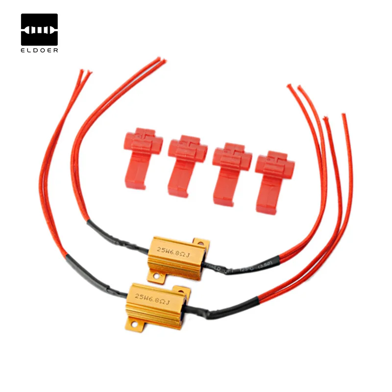 

2Pcs Flash Rate Load Resistors LED Turn Signals Indicator Fog Runn Controllers 25W 1.1 x 0.6x 0.6 Inch