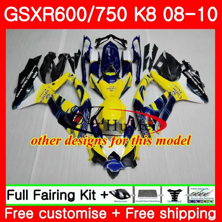 Средства ухода за кожей для SUZUKI GSXR 750 GSX-R750 K8 GSXR 600 08 10 синий corona 32HS16 GSXR750 08 09 10 GSX-R600 GSXR600 2008 2009 2010 обтекатель