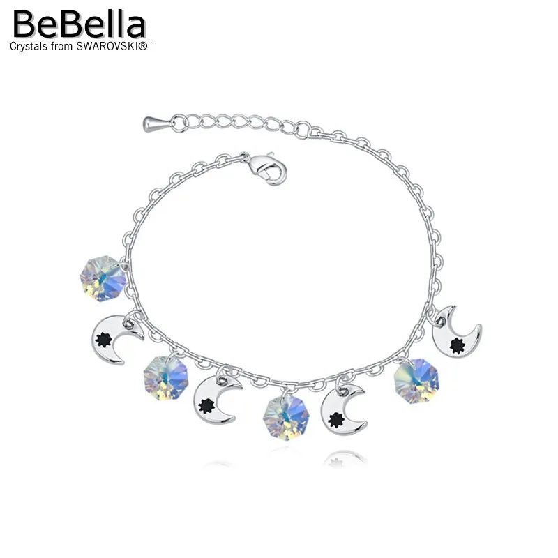 

BeBella new arrival trendy moon and star charm bracelet made with Austrian Crystals from Swarovski for girls Christmas gift