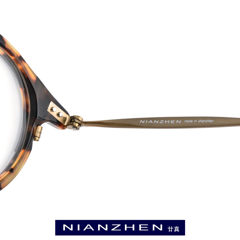 Comprar Titanio Marco de acetato para gafas hombres alta calidad redondo Vintage marcos ópticos ojo gafas para mujer gafas 1850