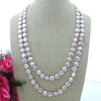 

N080129 12MM 54'' Pink Coin Pearl Necklace