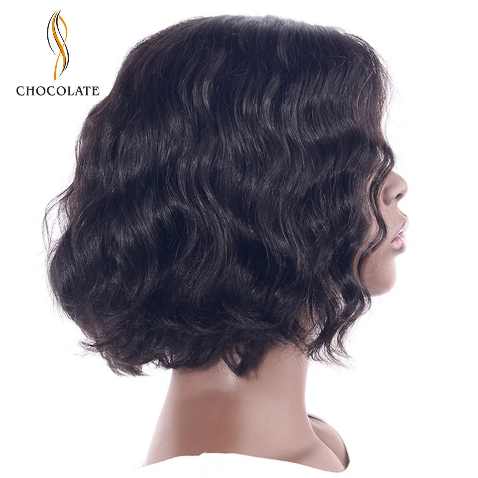 CHOCOLATE Human Hair Wigs Brazilian Body Wave Lace Wig Front Remy Hair Wigs 10inches Hand Made Glueless Lace Wigs for Women