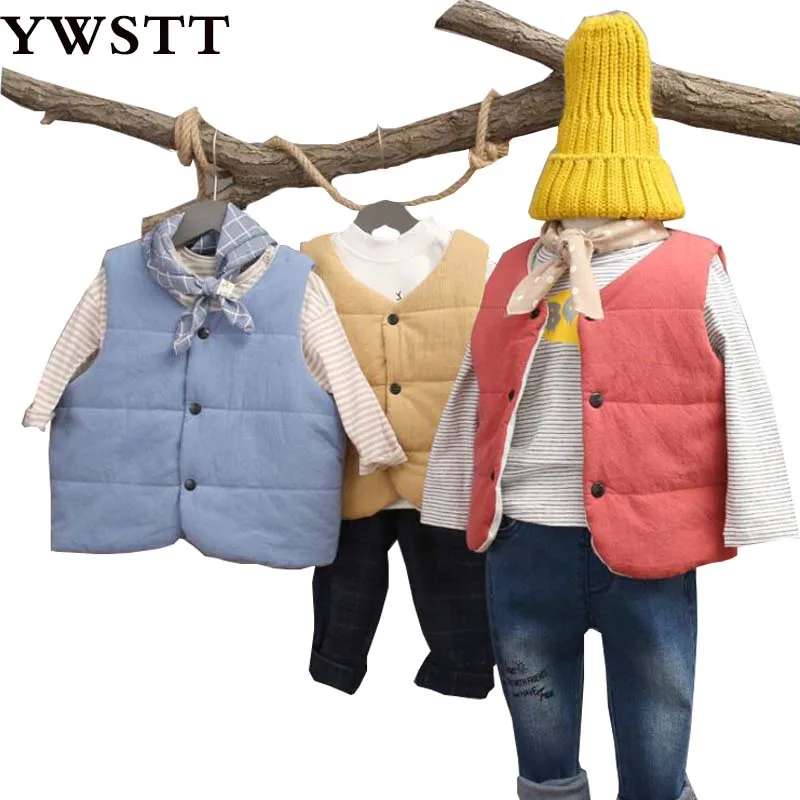 Children's Coats Winter Kids Girls Vests Child Boys Thicken Cotton Warm