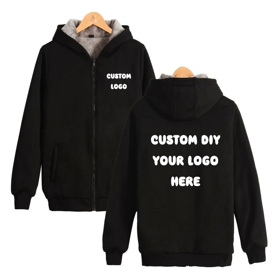 

Advanced Customization Mens Hoodies Custom Print Logo Design Hoodie Fashion Autumn Winter Thicken Zippper Coat Sweatshirts