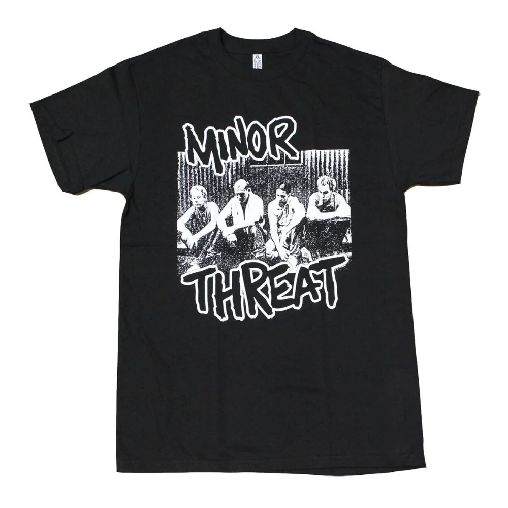 Fashion 2018 Summer MINOR THREAT Punk Rock Band Men's T Shirt Black