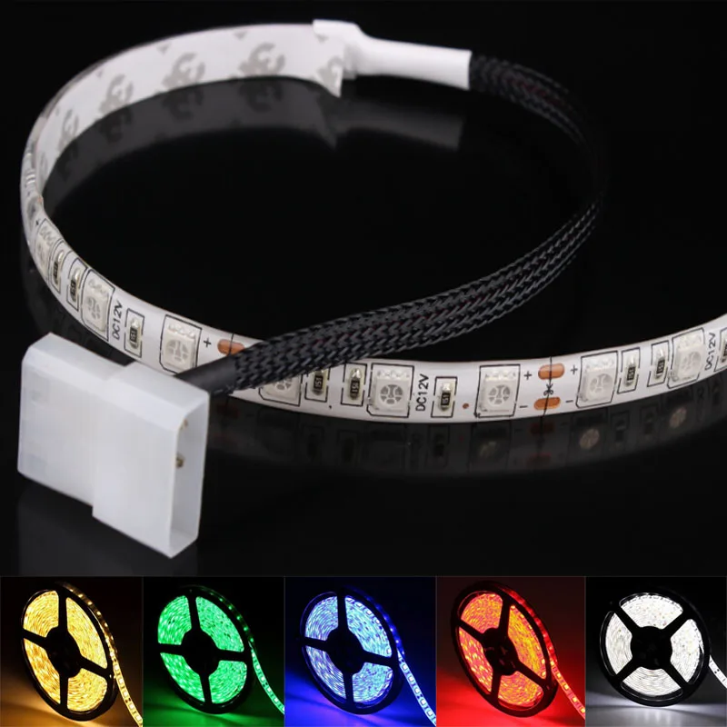

1m 60leds 5050 led light strip SMD PC Computer Case Waterproof LED Flexible Strip Tape Light DC12V Red Blue Green warm white