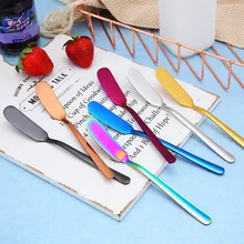 304 Нержавеющая сталь нож для масла и сыра десертное варенье разбрасыватель удобрений крем золотистый и черный цвета розового золота Ножи s западные столовые приборы для завтрака